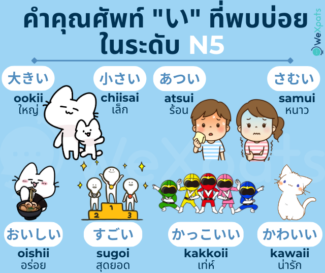 คำคุณศัพท์ ภาษาญี่ปุ่นระดับ N5