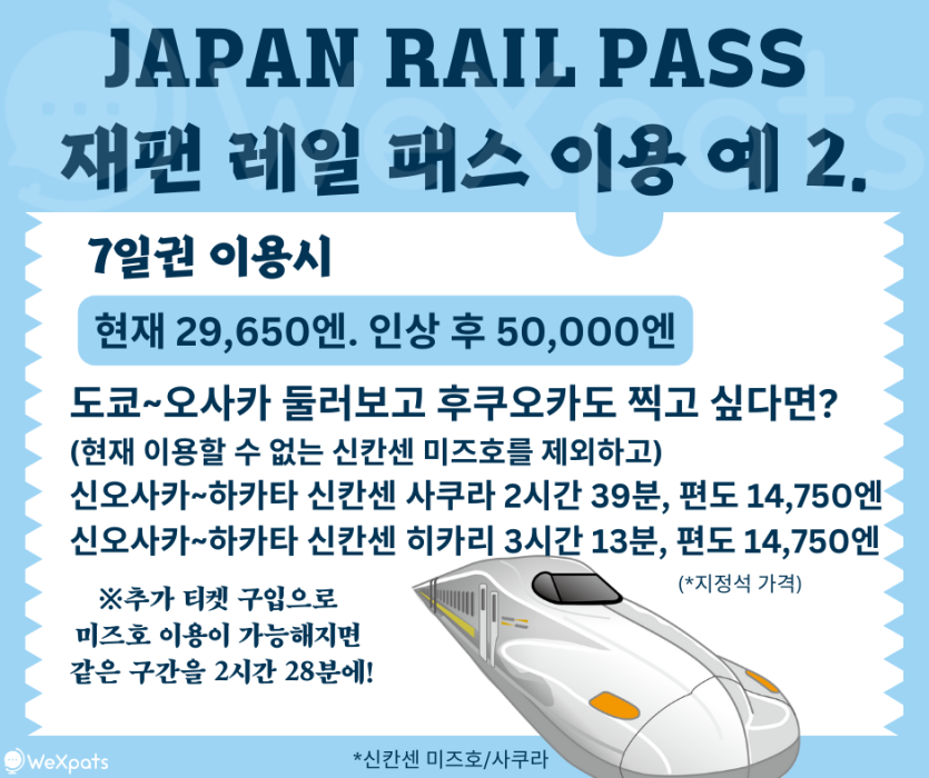 재팬 레일 패스 오사카 후쿠오카 이미지