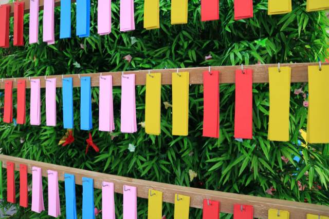 กระดาษที่เขียนคำอธิษฐาน ทานาบาตะ