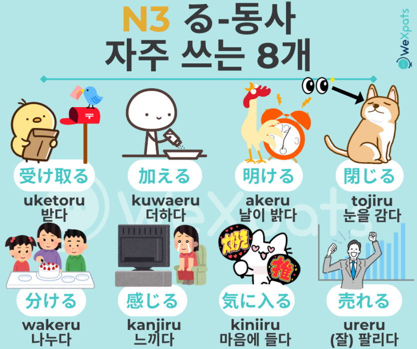 JLPT N3 동사 - る동사 이미지