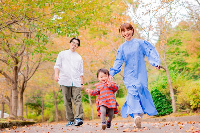 family enjoying day off in japan