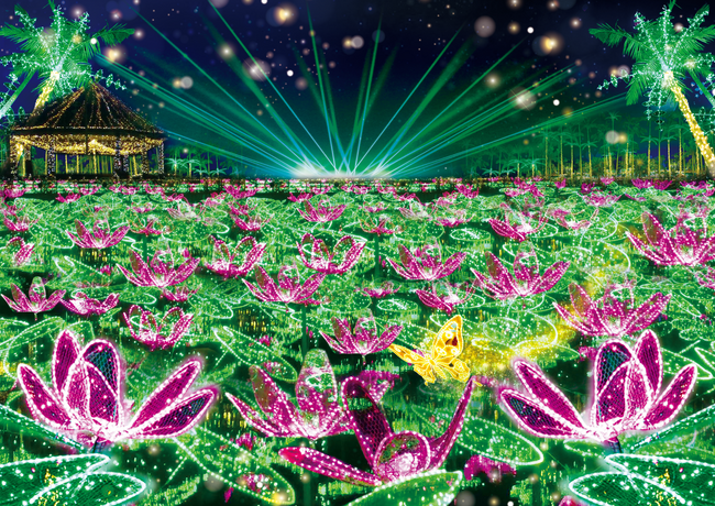 일루미네이션 명소 6. 추라야시파크오키나와・동남식물낙원[오키나와현]  일본어명: 美らヤシパークオキナワ・東南植物楽園 이미지