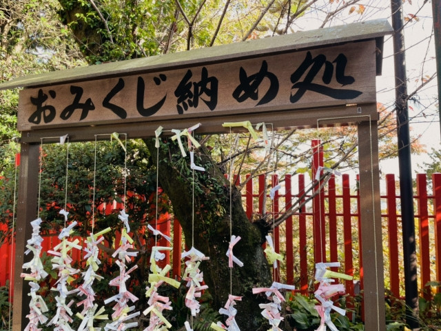오미쿠지 묶는 곳 이미지