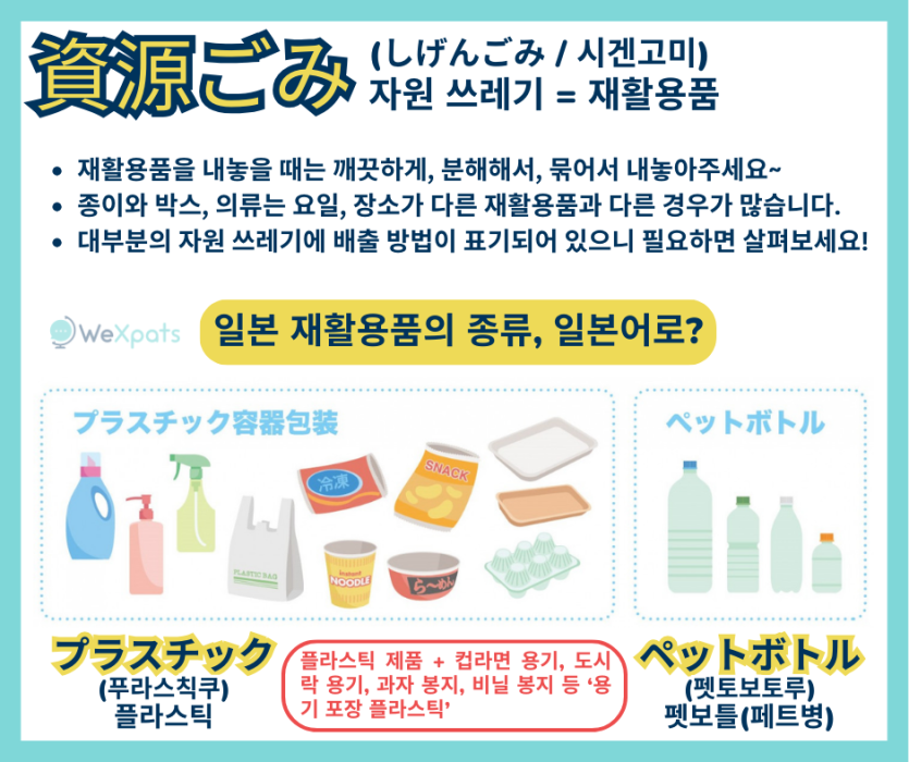 일본 재활용품 “자원 쓰레기” 종류와 분리 수거 방법 이미지
