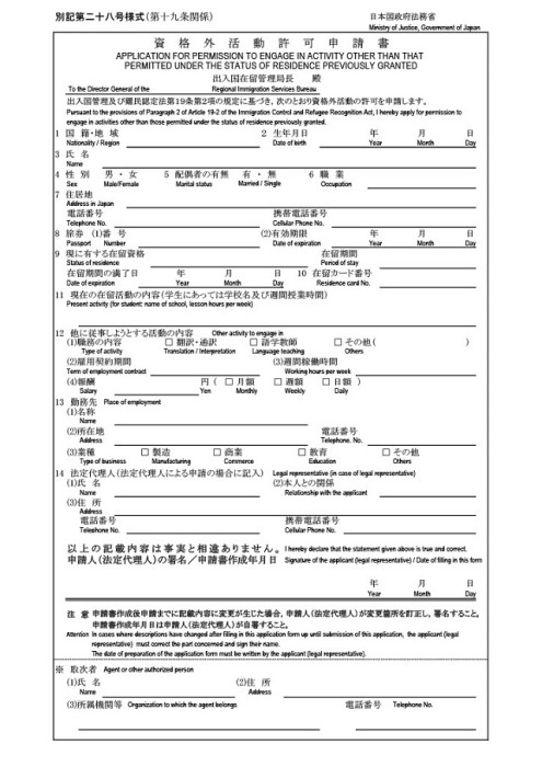 Đơn xin làm thêm 28 tiếng