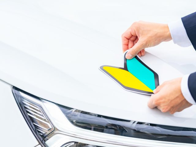 Imágenes de diferentes tipos de pegatinas utilizadas para identificar a los conductores.