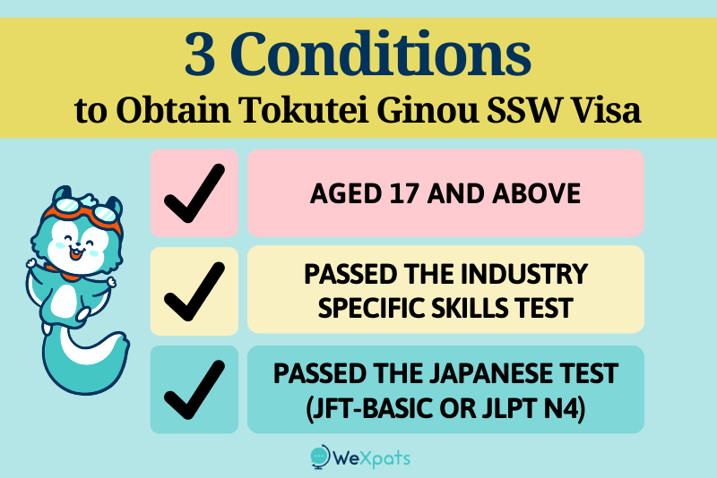 3 conditions to obtain tokutei ginou ssw visa
