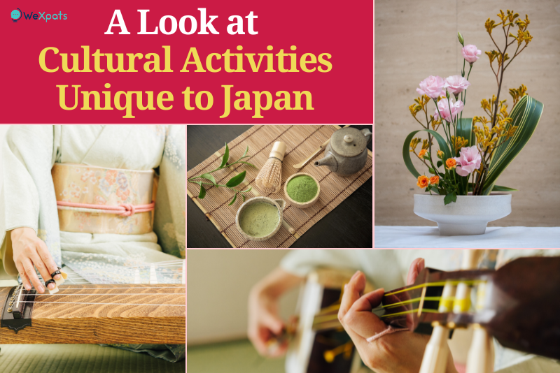 koto, shamisen, matcha tea ceremony and ikebana are cultural activities unique to japan