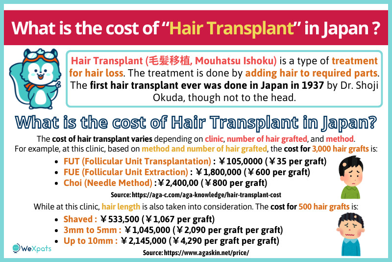 hair transplant cost in japan