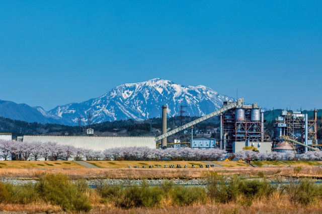factory with beautiful scenery in japan