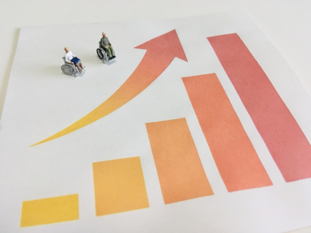 Imágenes de la disminución de la población y la disminución de la tasa de natalidad y el envejecimiento de la población