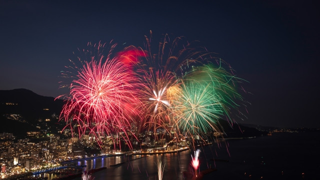Summer fireworks launch at Shizuoka
