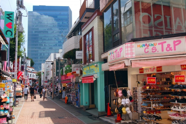 Takeshita street view with shops