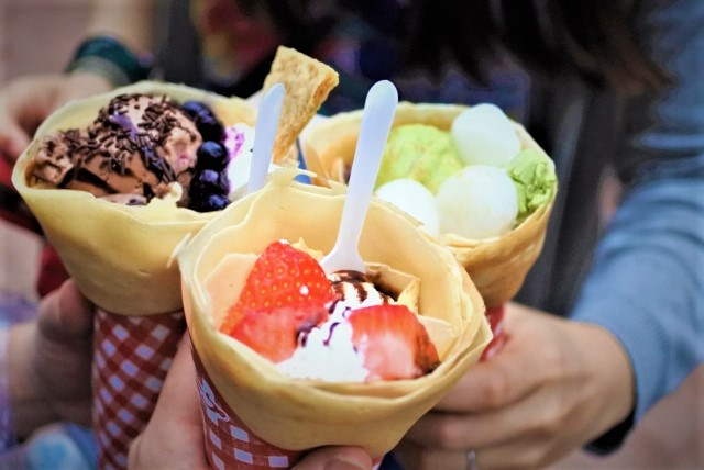 enjoying harajuku crepes