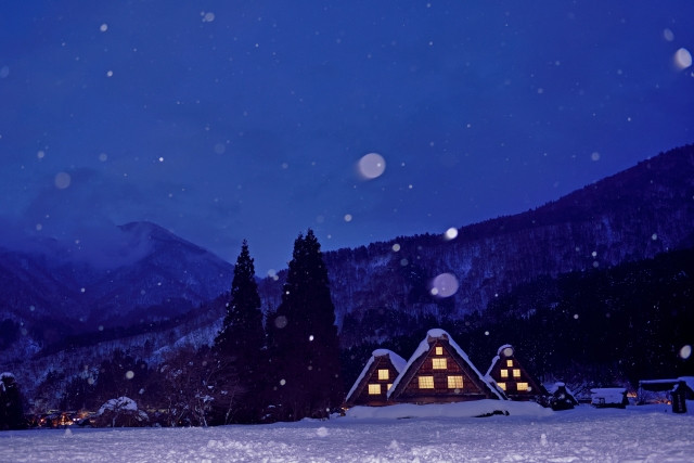 Gassho Zukuri covered in snow during winter
