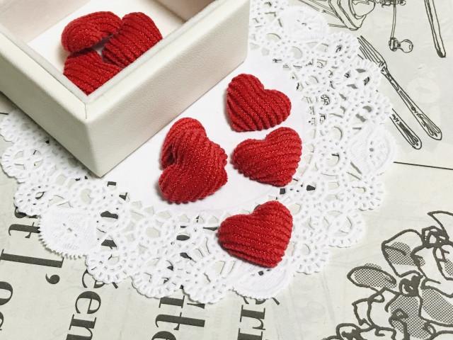 Knitted heart decorations