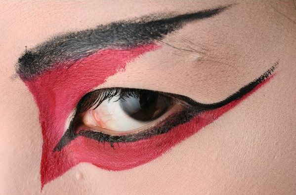 Close up of Kabuki actor makeup 