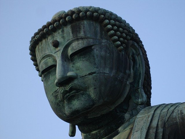 Close-up of Kamakura Buddha's head