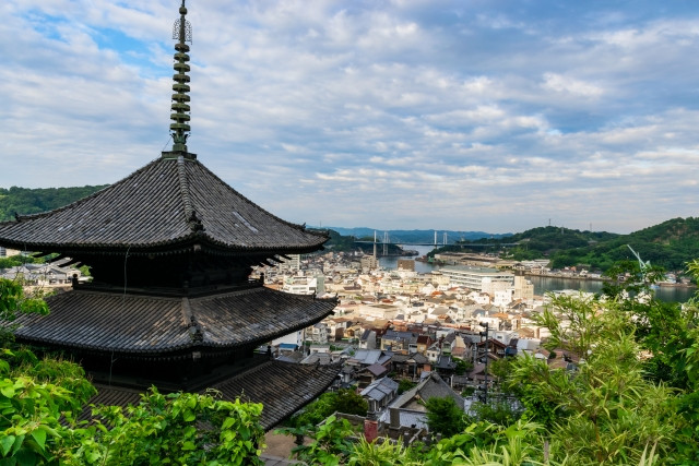 Amazing view of Senkou-Ji's pagoda and cityview
