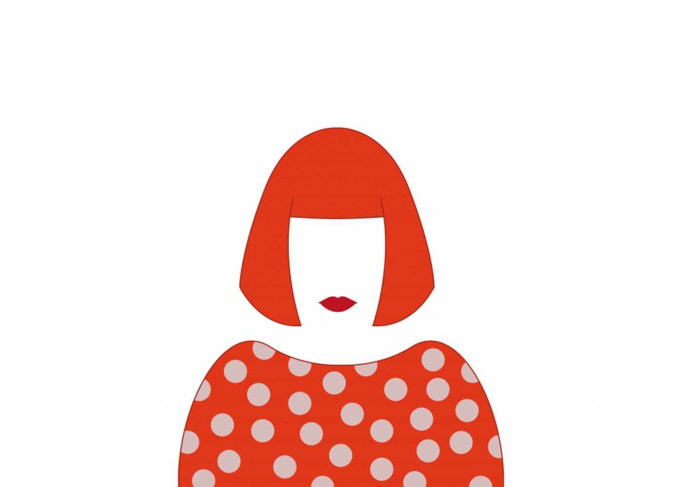 Yayoi Kusama image art with her classic polka dots