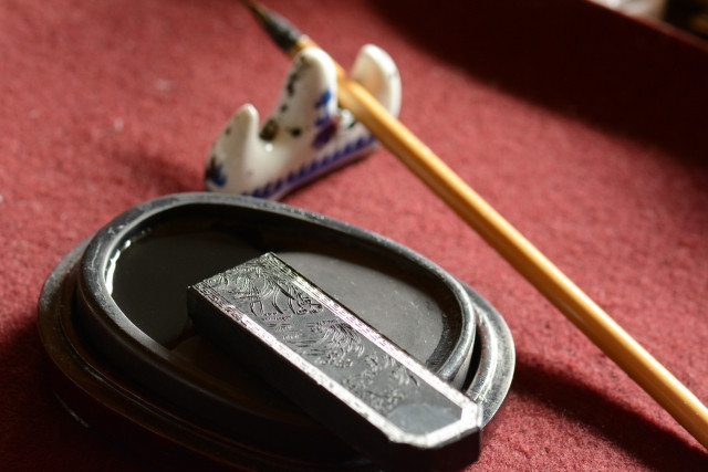 Calligraphy brush and ink