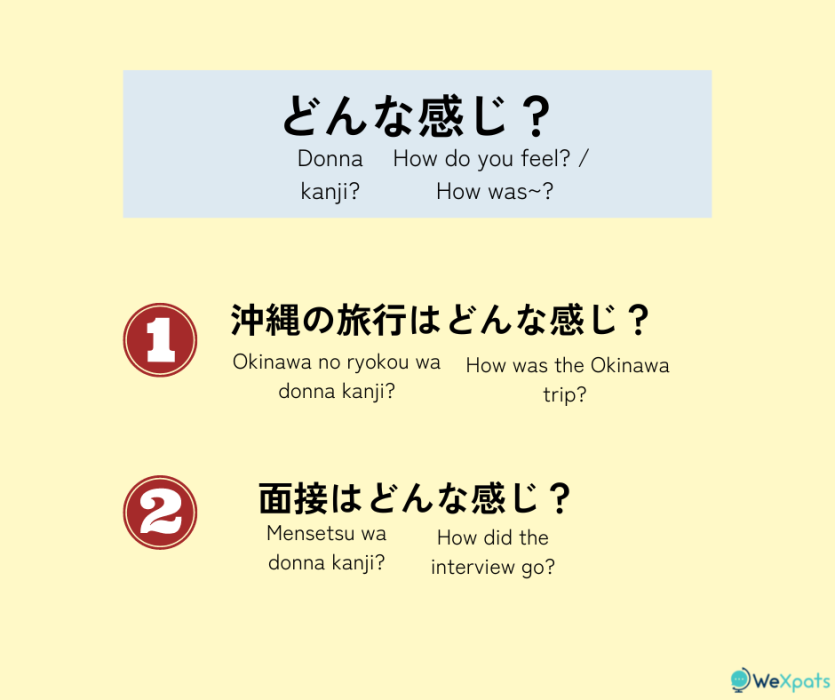 how are you in japanese - donna kanji? how you feel?