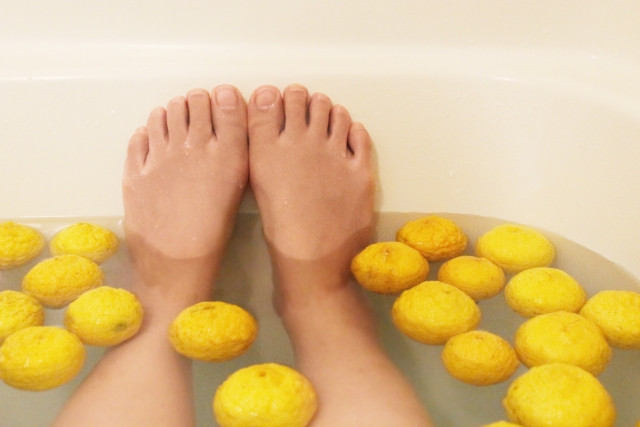 yuzu bath is a winter solstice tradition in Japan