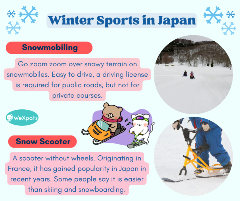 winter sports in japan: snowmobiling, snow scooter
