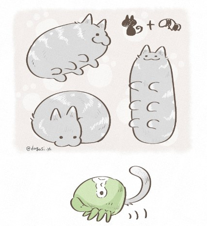cat and caterpillar chimera by yukashi