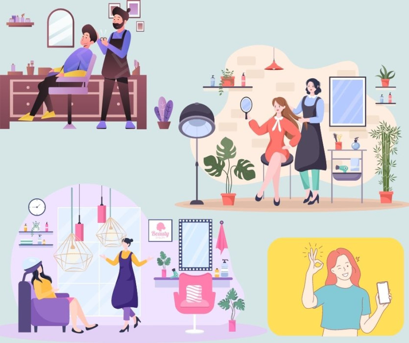 Tiệm cắt tóc thẩm mỹ salon