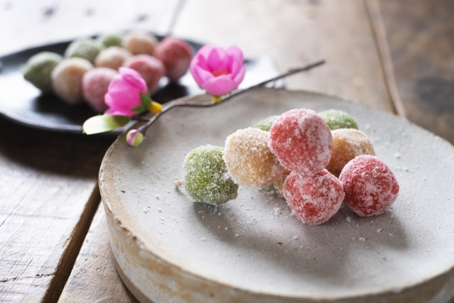 three colour dango for hinamatsuri